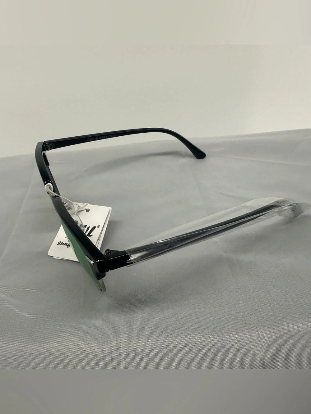 Black clubmaster sunglasses with mirrored lenses